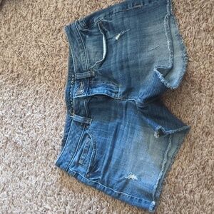 LC Lauren Conrad Distressed Blue Jean Shorts